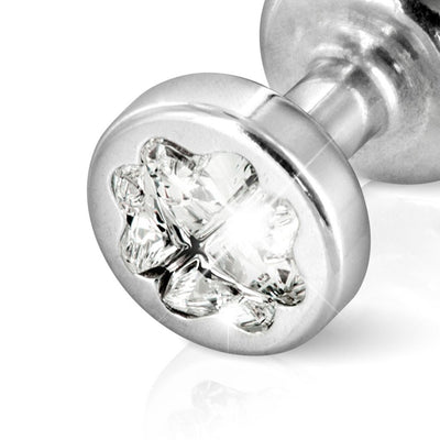 Aluminium Anal Plug «Clover» mit Swarovski Kristall - myjoy