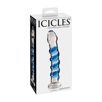 Glas Dildo - Blau Transparent 18.5 cm - Icicles No. 05 - myjoy