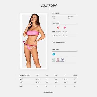 Obsessive Lollypopy Set - 2-teilig - Rosa Bikini - myjoy